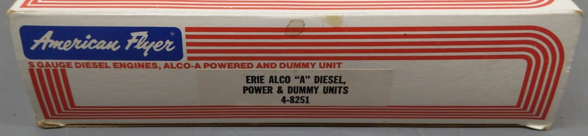 American Flyer 4-8251 S Gauge Erie Alco AA Diesel Locomotive Set EX/Box