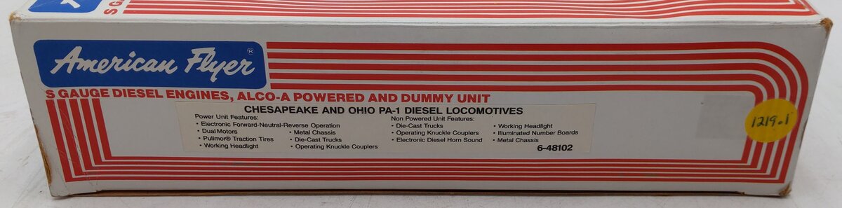 American Flyer 6-48102 S Gauge Chesapeake & Ohio PA-1 Diesel Locomotive Set VG/Box