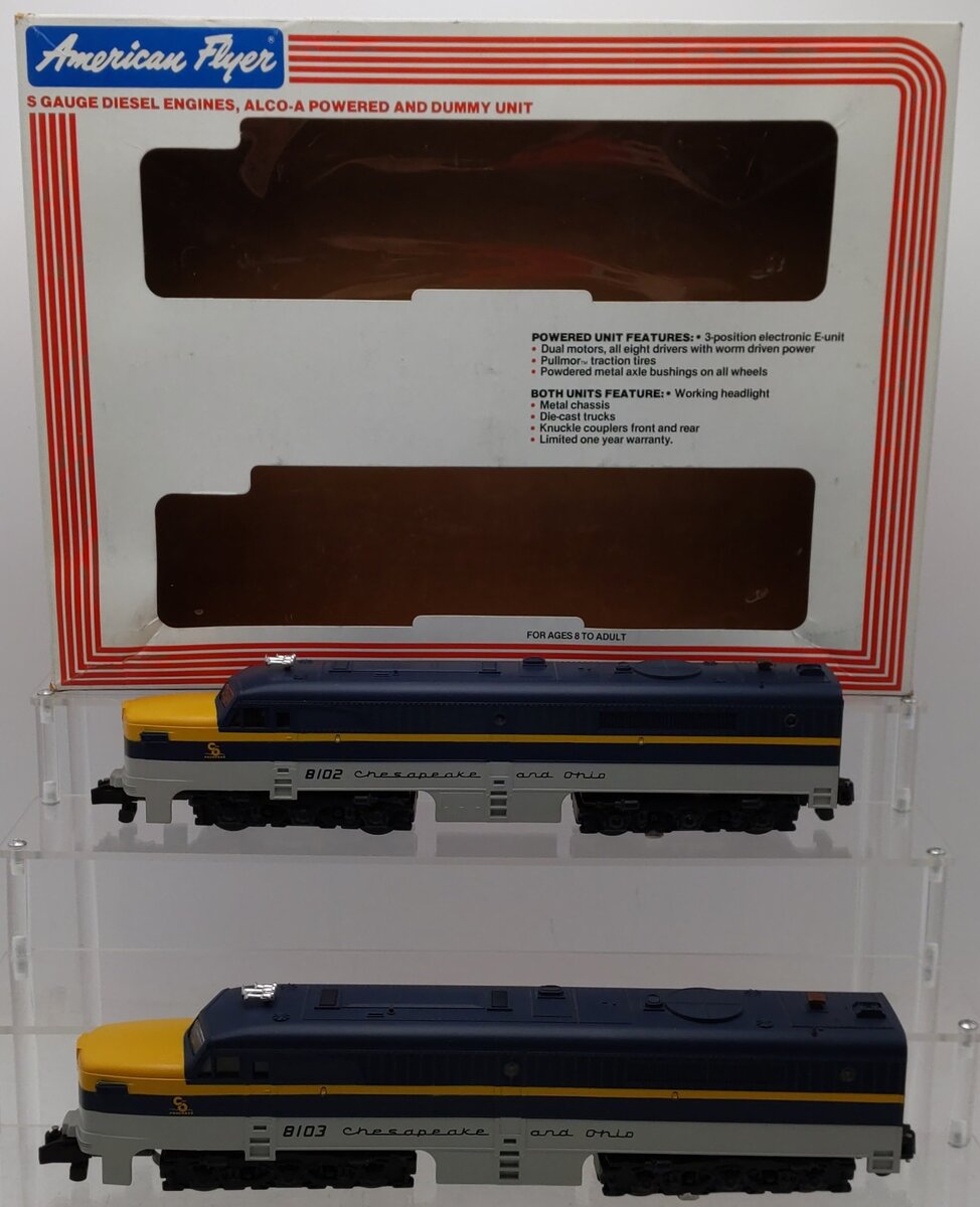 American Flyer 6-48102 S Gauge Chesapeake & Ohio PA-1 Diesel Locomotive Set VG/Box