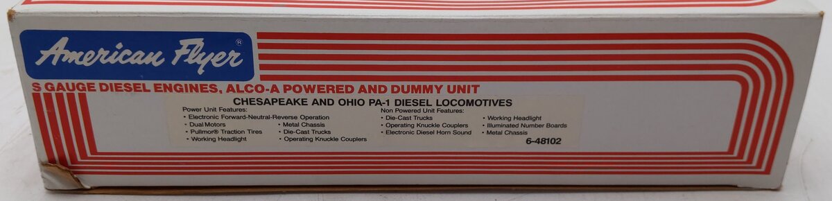 American Flyer 6-48102 S Gauge Chesapeake & Ohio PA-1 Diesel Locomotive Set VG/Box