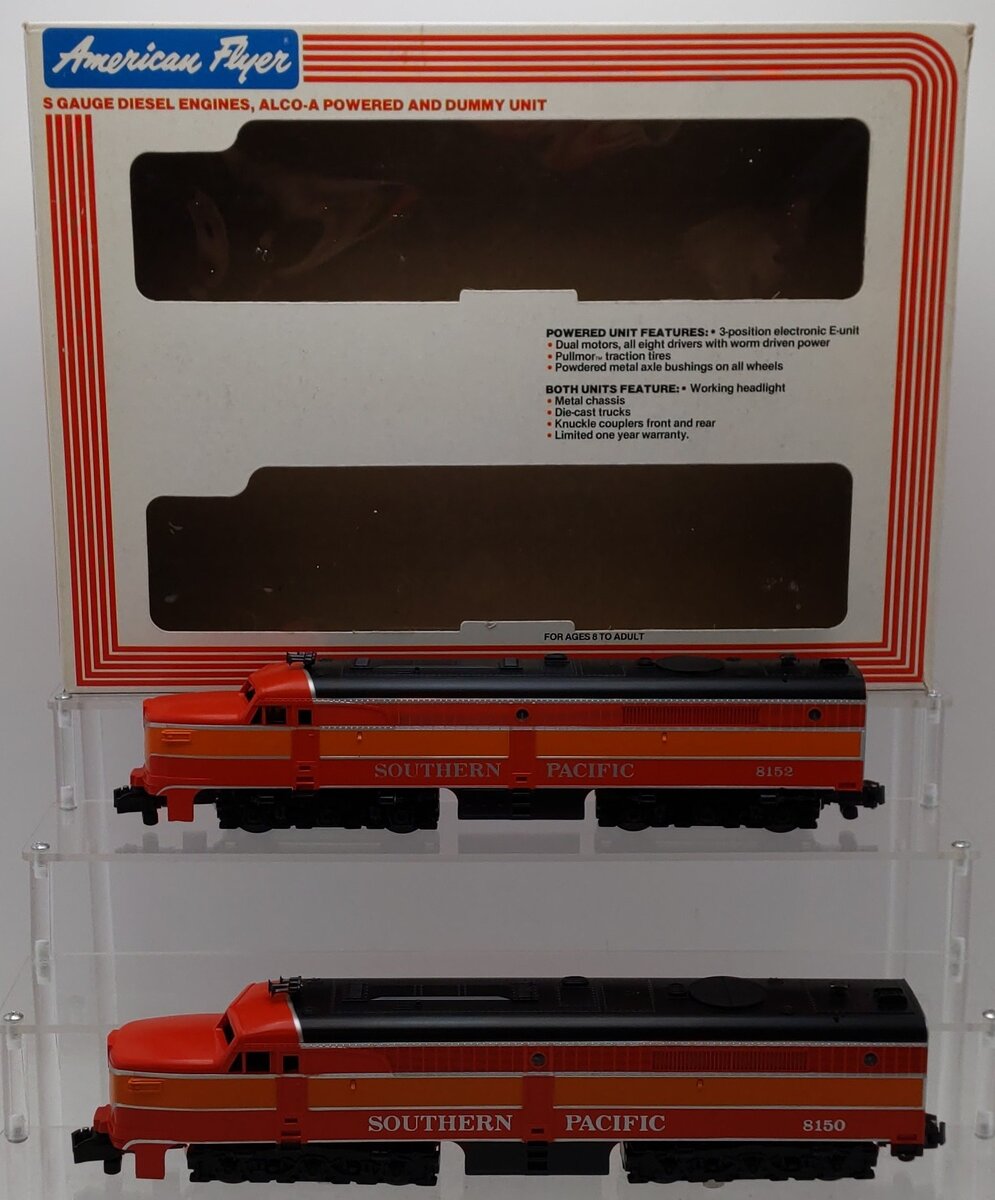 American Flyer 4-8150 S Gauge SP Daylight PA-1 AA Diesel Locomotive Set EX/Box