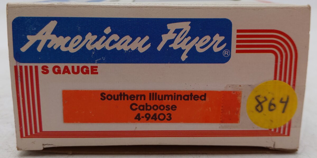 American Flyer 4-9403 S Gauge Southern Bay Window Illuminated Caboose EX/Box
