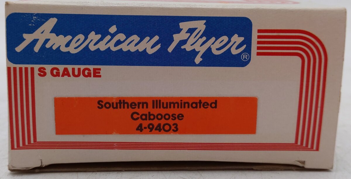 American Flyer 4-9403 S Gauge Southern Bay Window Illuminated Caboose EX/Box