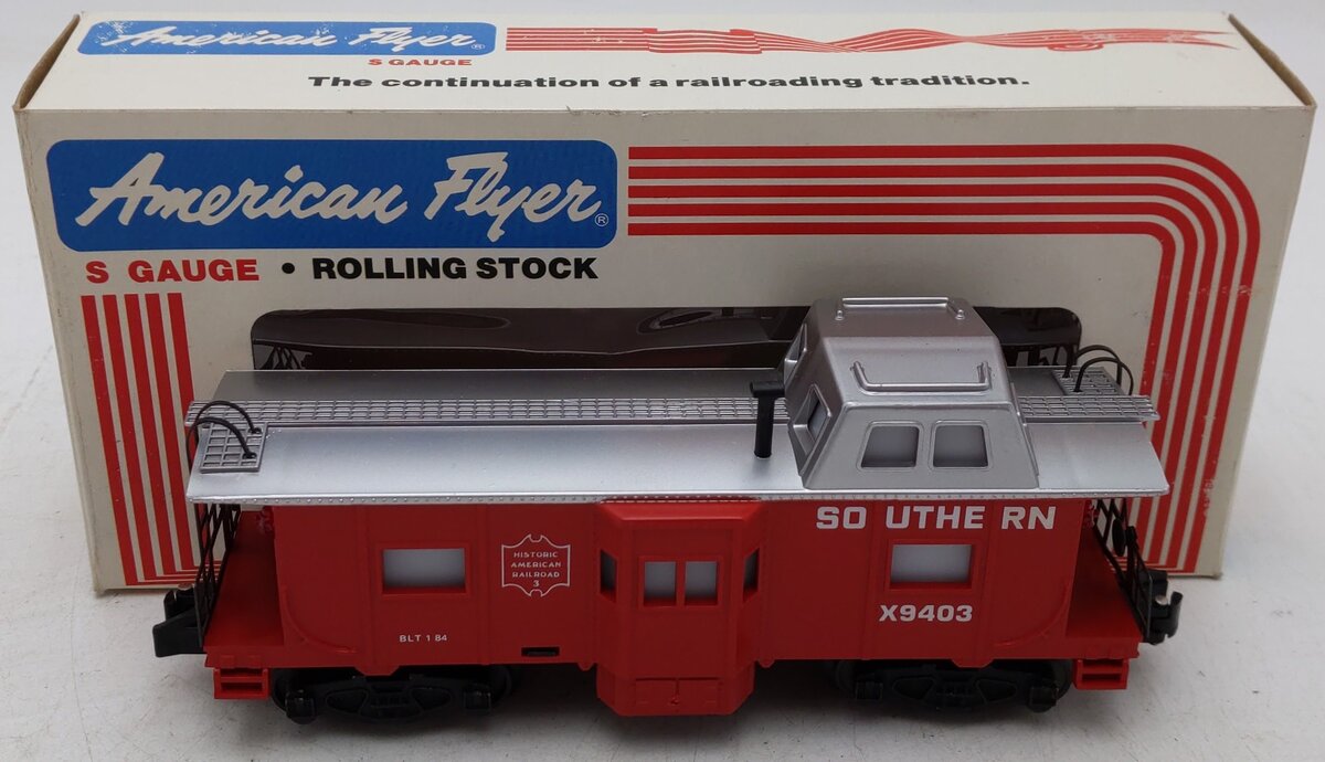 American Flyer 4-9403 S Gauge Southern Bay Window Illuminated Caboose EX/Box