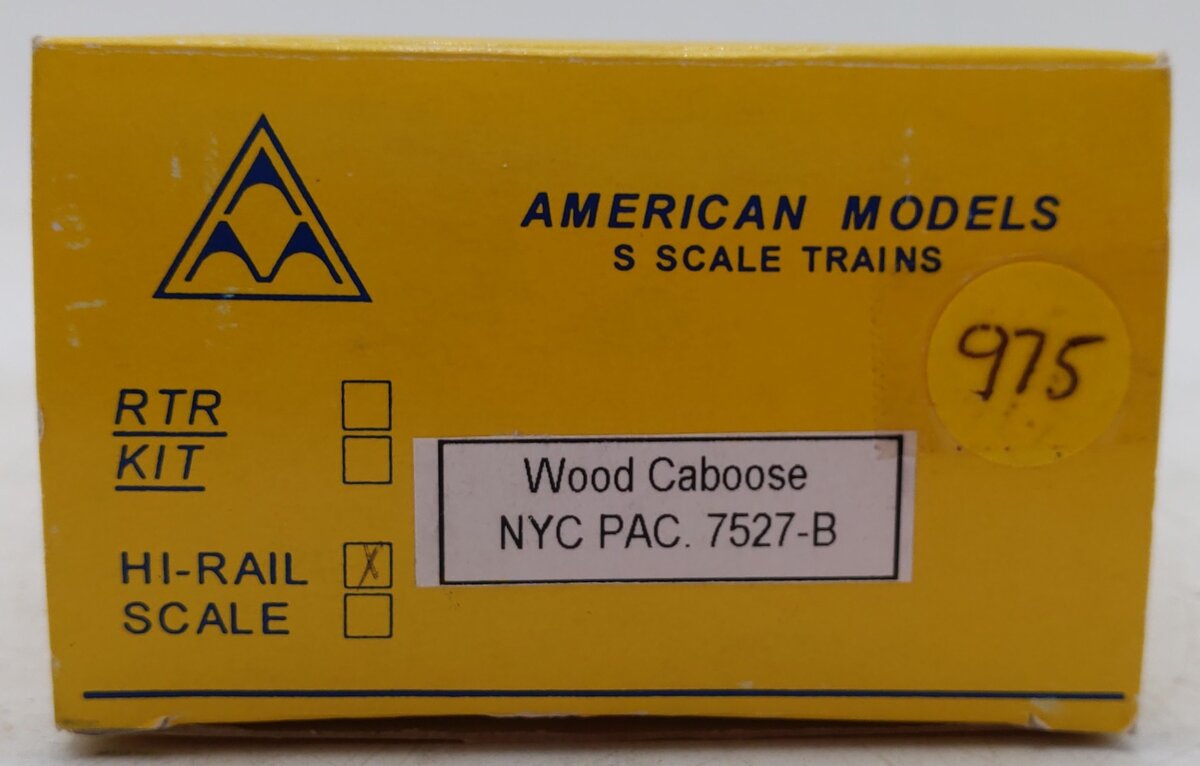 American Models 7527-A S Scale NYC Wood Caboose #20132 EX/Box
