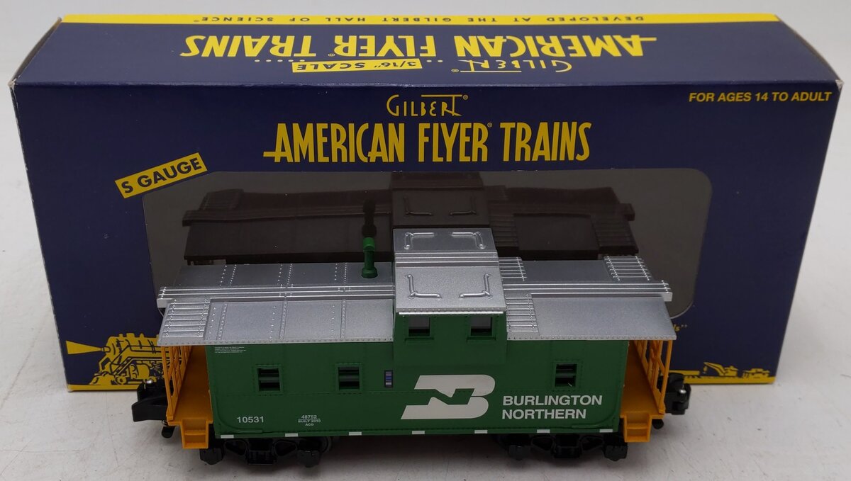 American Flyer 6-48752 S Scale Burlington Northern Extended Vision Caboose EX/Box