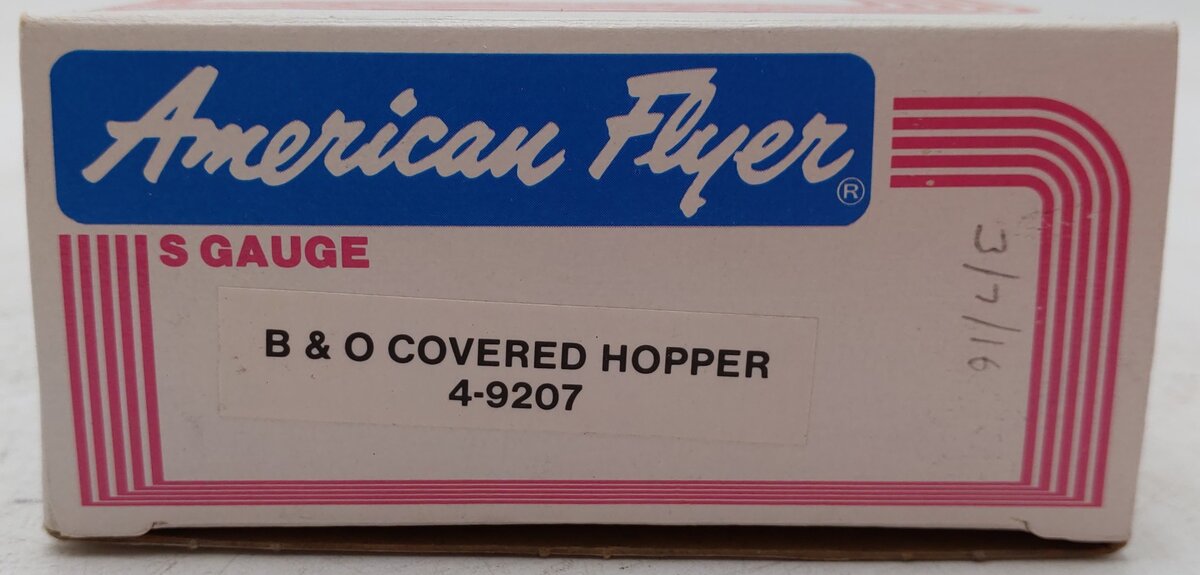 American Flyer 4-9207 S Gauge Baltimore & Ohio Covered Hopper #9207 EX/Box