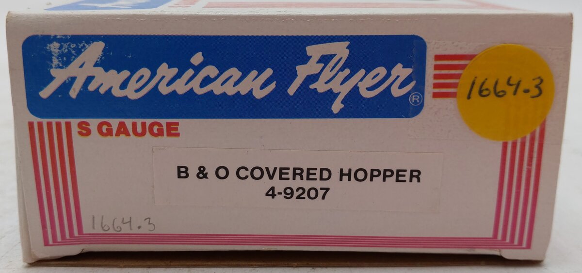 American Flyer 4-9207 S Gauge Baltimore & Ohio Covered Hopper #9207 EX/Box