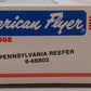 American Flyer 6-48802 S Gauge Pennsylvania Reefer Car #48802 EX/Box