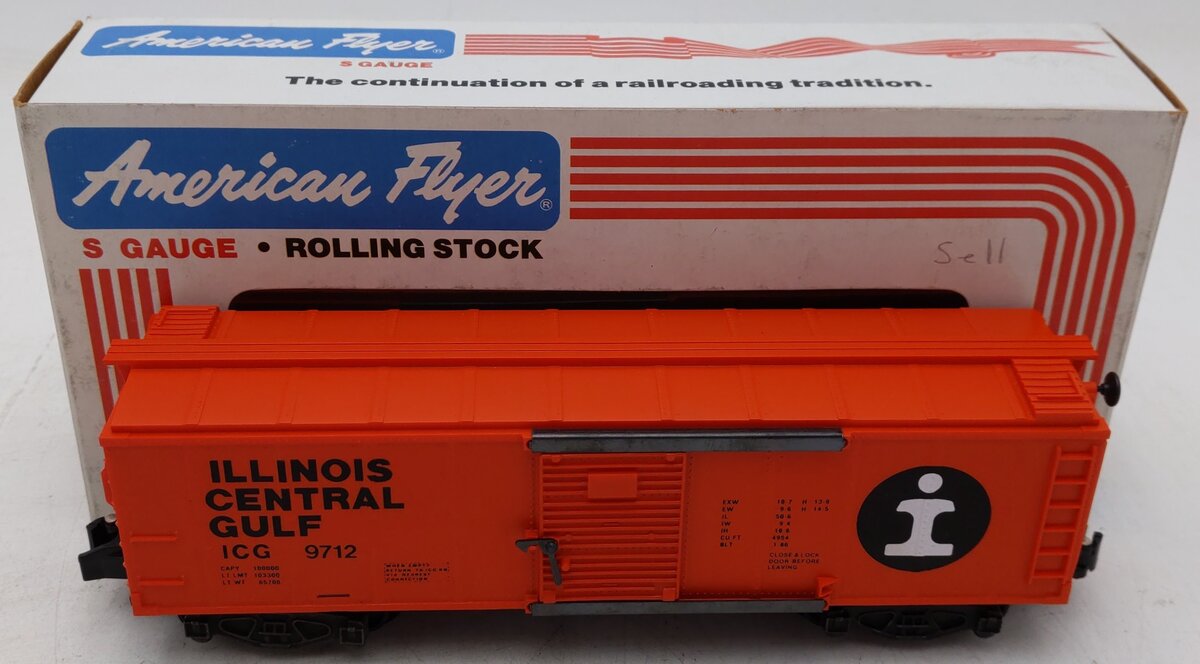 American Flyer 4-9712 S Gauge Illinois Central Gulf Boxcar #9712 EX/Box