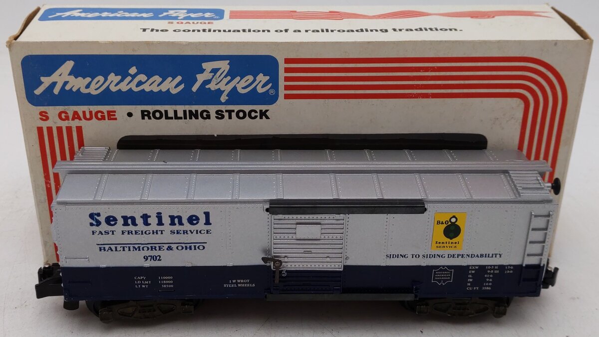 American Flyer 4-9702 S Gauge Baltimore & Ohio Sentinel Boxcar #9702 EX/Box