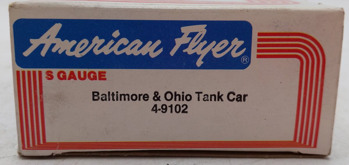 American Flyer 4-9102 S Gauge Baltimore & Ohio Single Dome Tank Car #9102 EX/Box