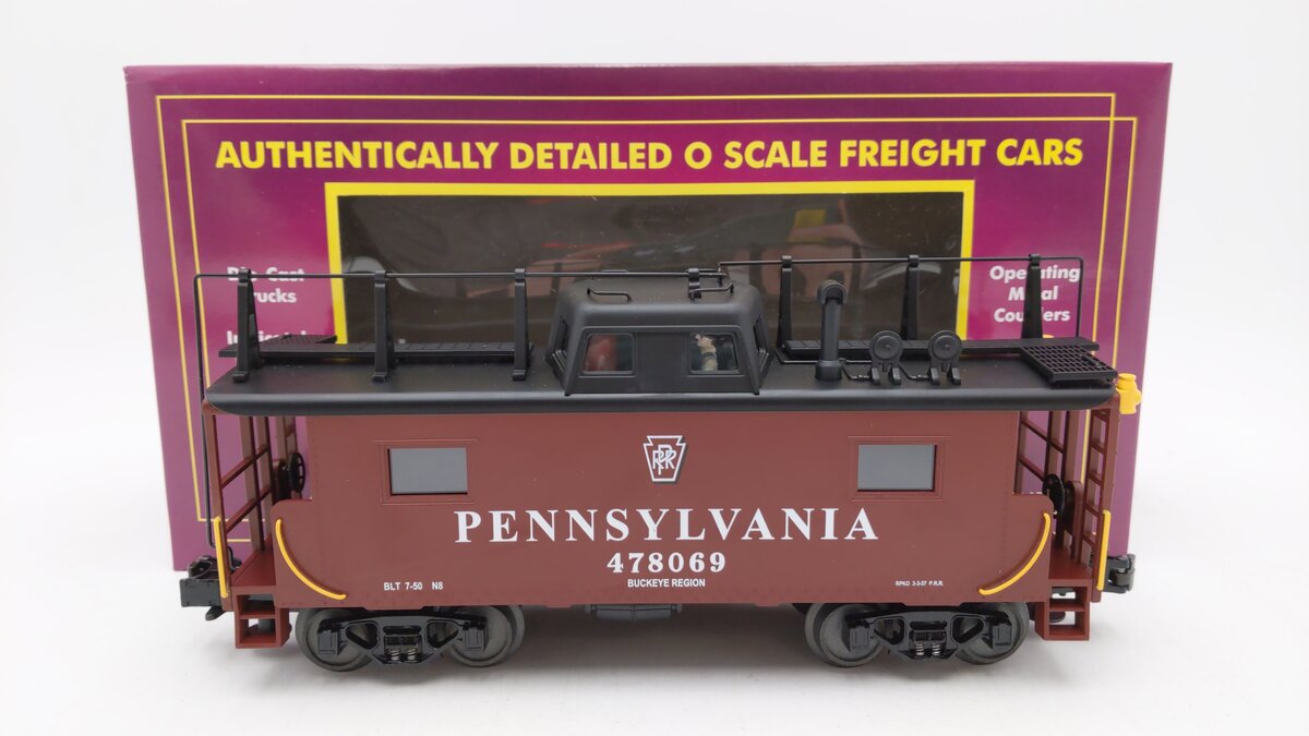 MTH 20-91014 O Gauge Pennsylvania Railroad N-8 Steel Caboose #478069 EX/Box
