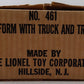 Lionel 461 Vintage O Platform w/ Truck and Trailer VG/Box