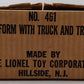Lionel 461 Vintage O Platform w/ Truck and Trailer VG/Box