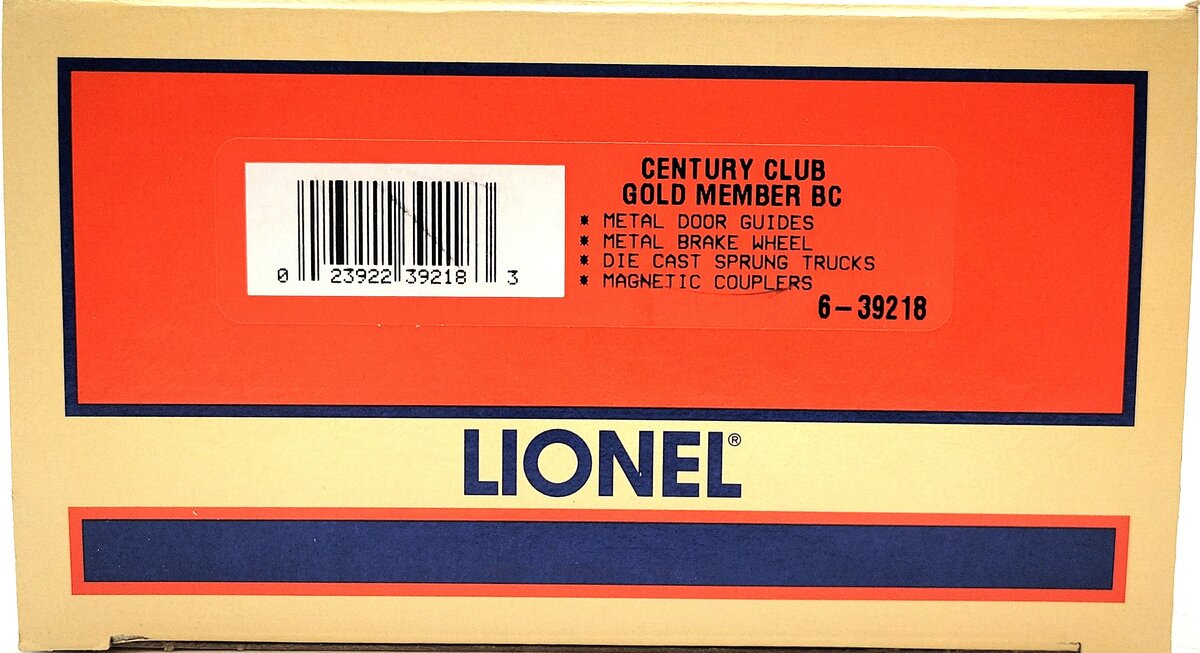 Lionel 6-39218 O Gauge Lionel Century Club II Gold Boxcar LN/Box