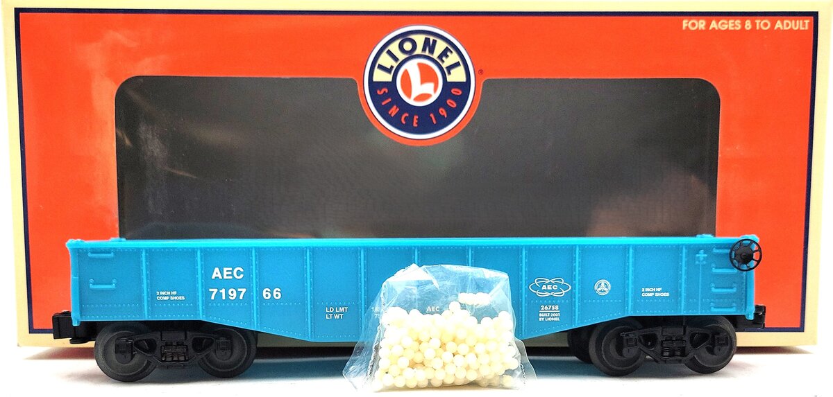 Lionel 6-26758 O Gauge AEC Nuclear Reactor Gondola w/ Isotope Load #719766 LN/Box