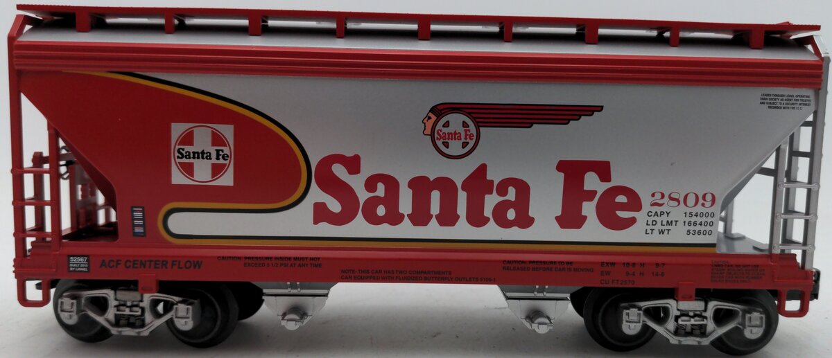 Lionel 6-52567 O Gauge Santa Fe "Super Chief" ACF 2-Bay Hopper #2809 EX/Box