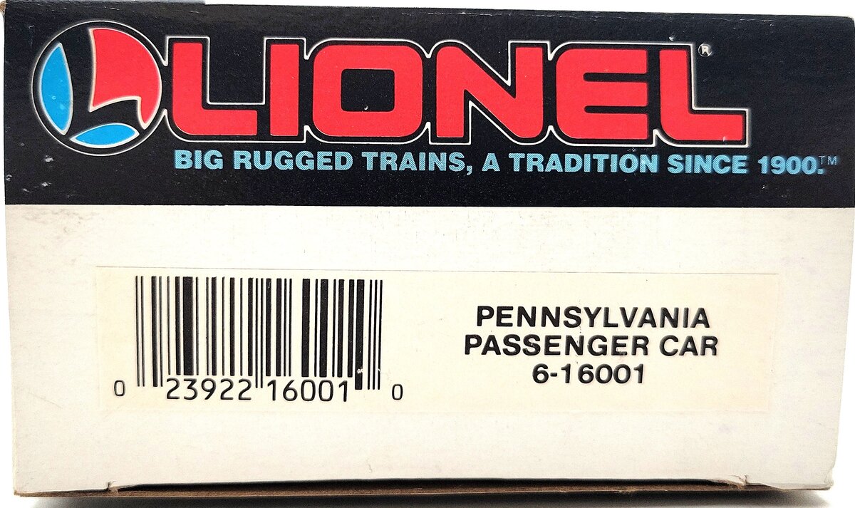 Lionel 6-16001 O Gauge Pennsylvania Passenger Car EX/Box