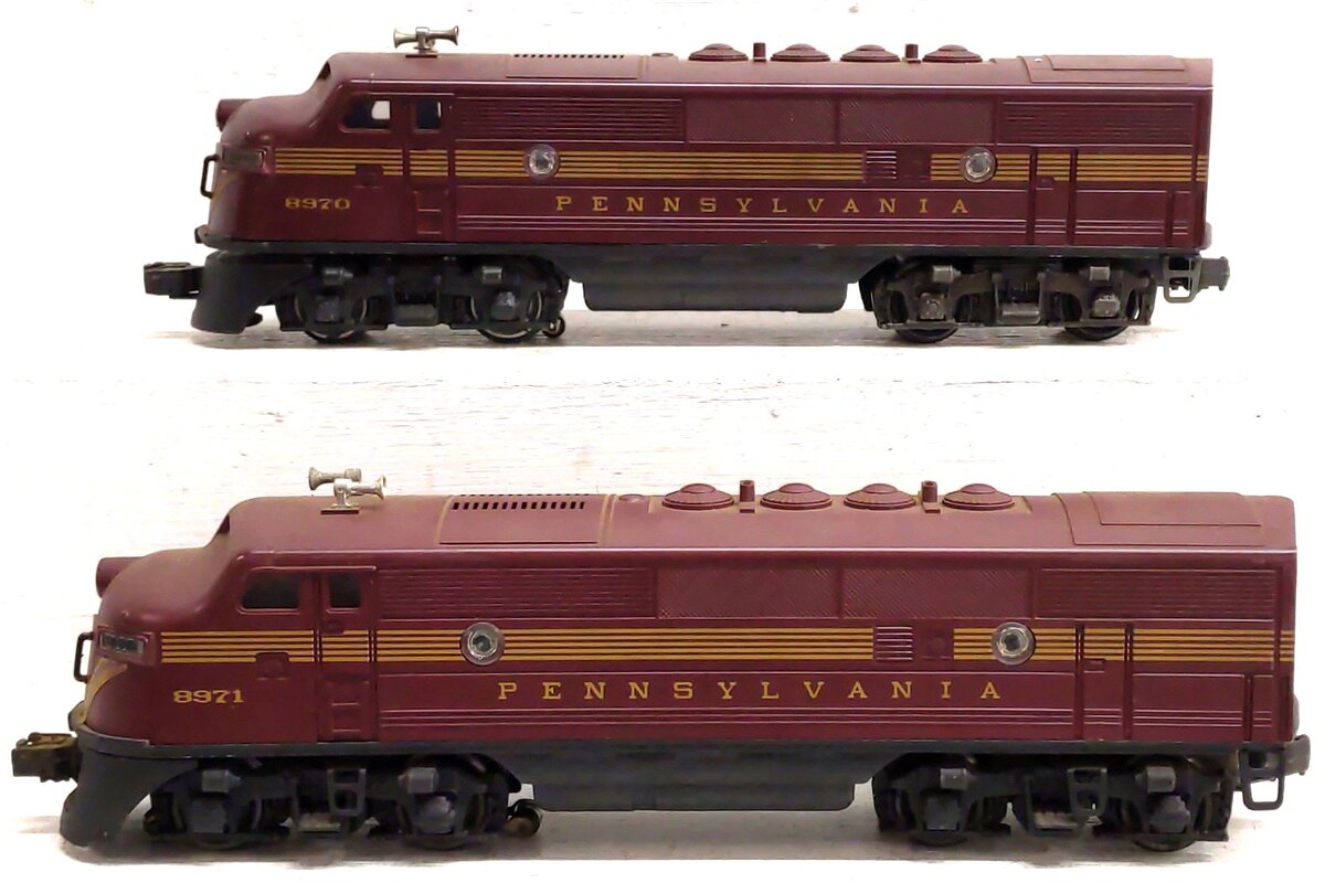 Lionel 6-8970 O Gauge Pennsylvania F3 Tuscan AA Diesel Locomotive Set VG/Box