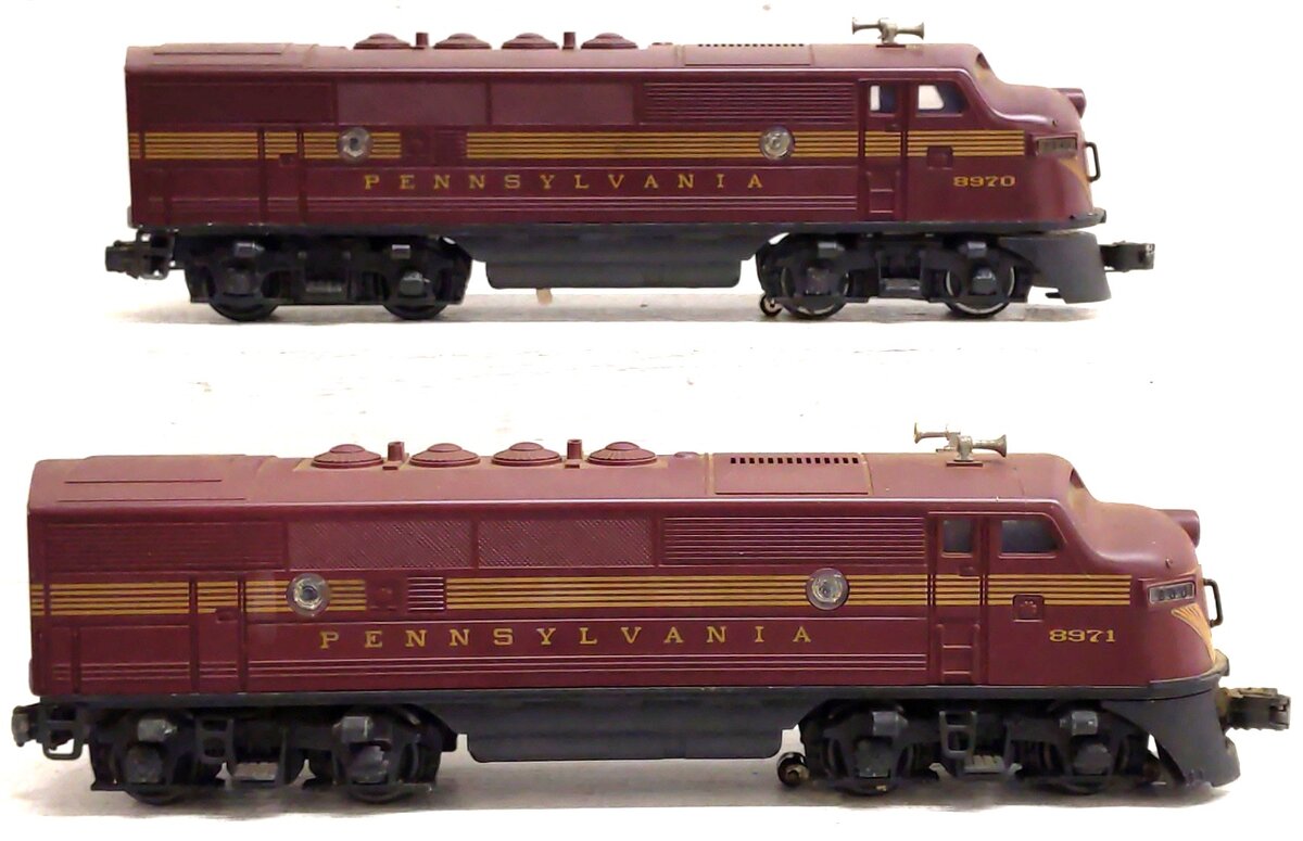 Lionel 6-8970 O Gauge Pennsylvania F3 Tuscan AA Diesel Locomotive Set VG/Box