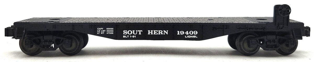 Lionel 6-19409 O Gauge Southern Flatcar w/ Stakes EX/Box