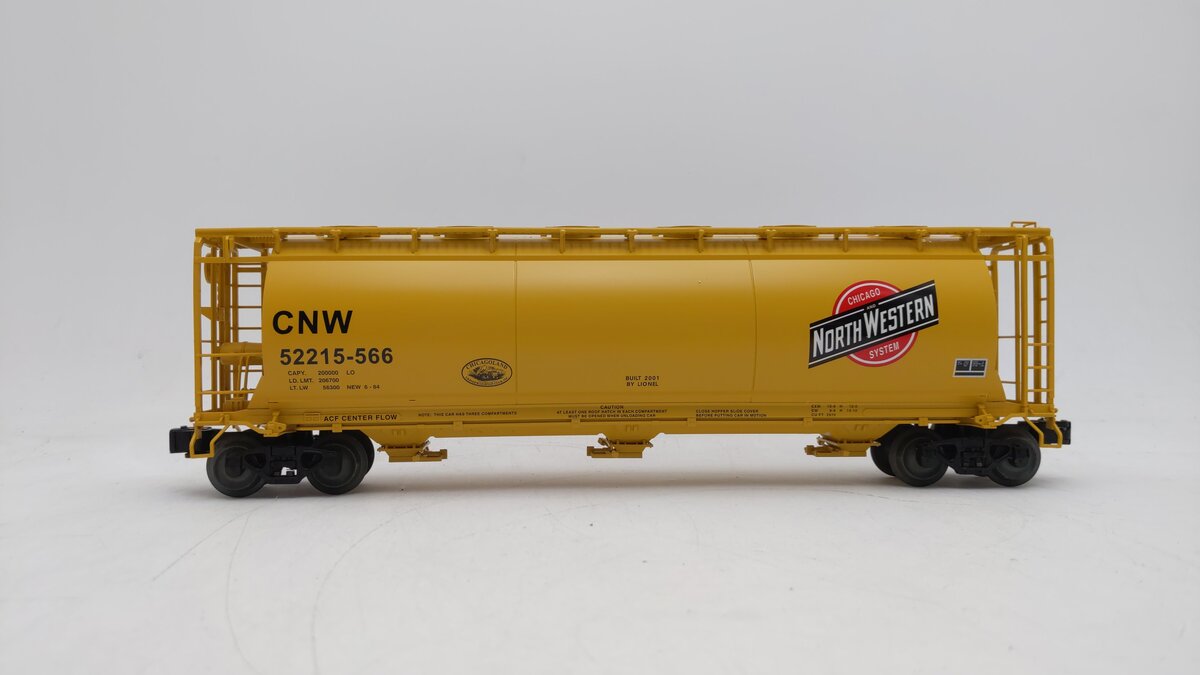 Lionel 6-52215-566 O Gauge Chicago & North Western Cylindrical Yellow Hopper LN/Box