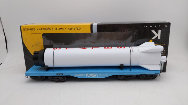 K-Line K693-8011 O Gauge NASA Flatcar with Rocket Booster #6938011