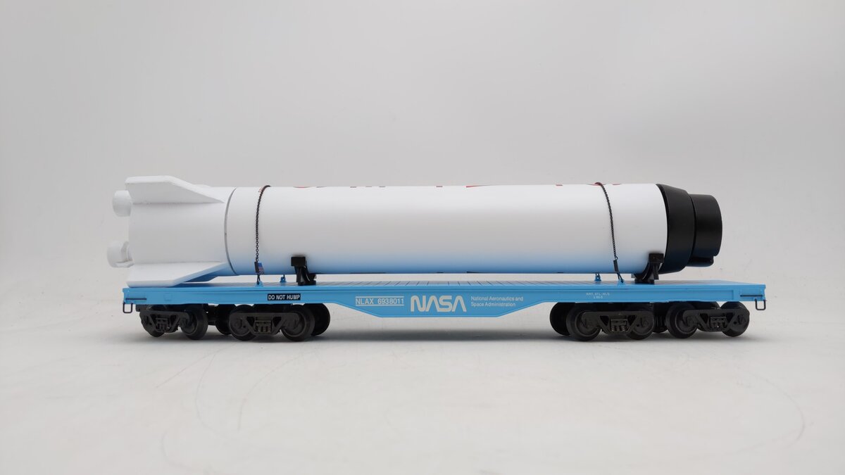 K-Line K693-8011 O Gauge NASA Flatcar with Rocket Booster #6938011