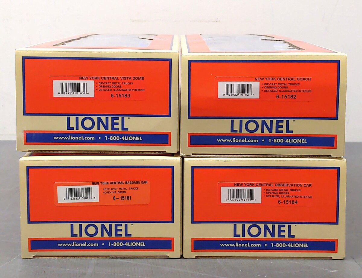 Lionel 6-15180 O Gauge New York Central Streamliner 4-Car Passenger Set LN/Box