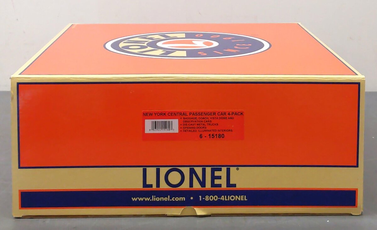 Lionel 6-15180 O Gauge New York Central Streamliner 4-Car Passenger Set LN/Box