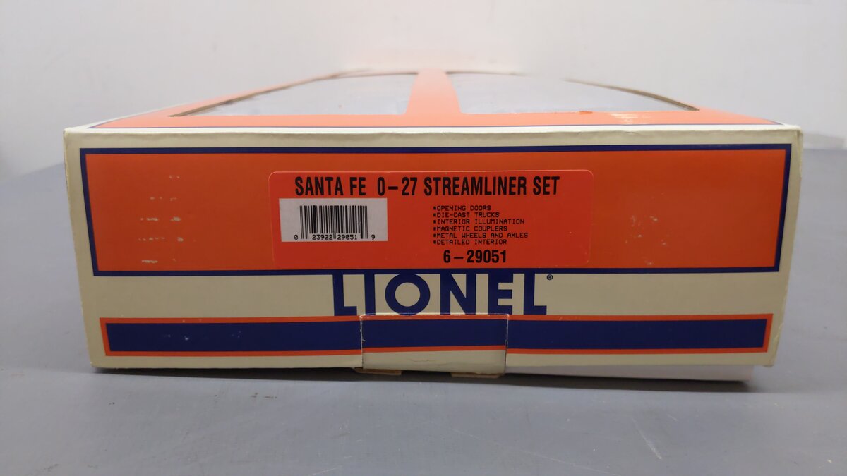 Lionel 6-29051 O AT&SF Streamline Passenger 4-pack EX/Box