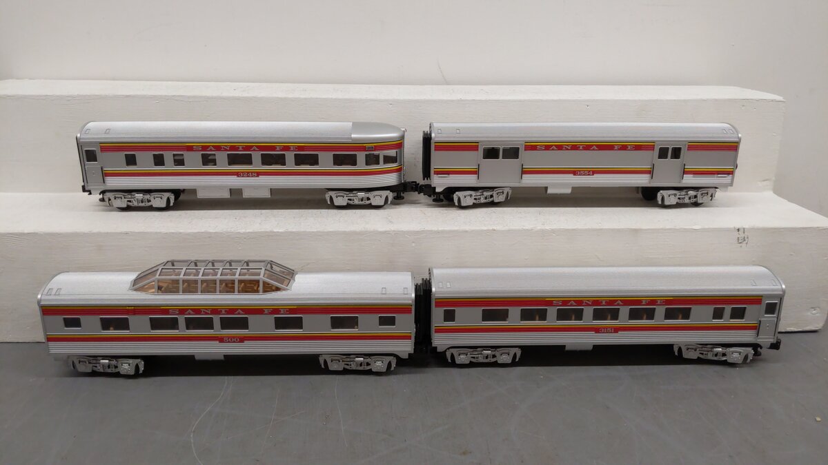 Lionel 6-29051 O AT&SF Streamline Passenger 4-pack EX/Box