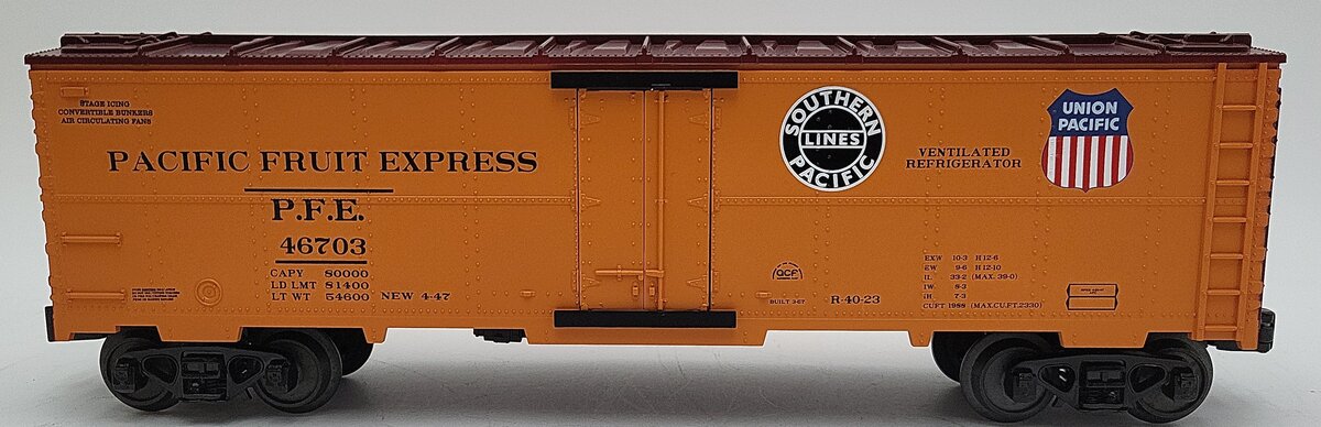 MTH 30-1583A O Gauge Pacific Fruit Express Steel-Sided Refrigerator Car #46703 LN/Box