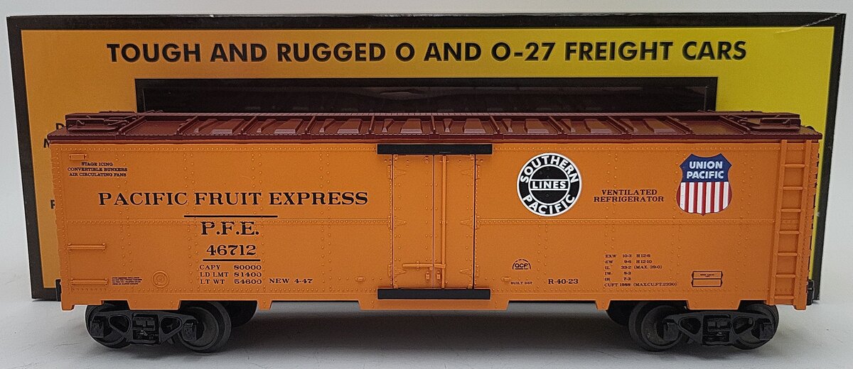 MTH 30-1583B O Gauge Pacific Fruit Express Modern Reefer Car #46712 LN/Box