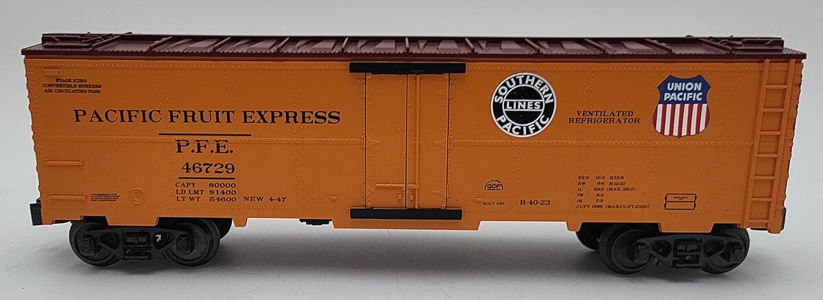 MTH 30-1583D O Gauge Pacific Fruit Express Modern Reefer Car #46729 LN/Box