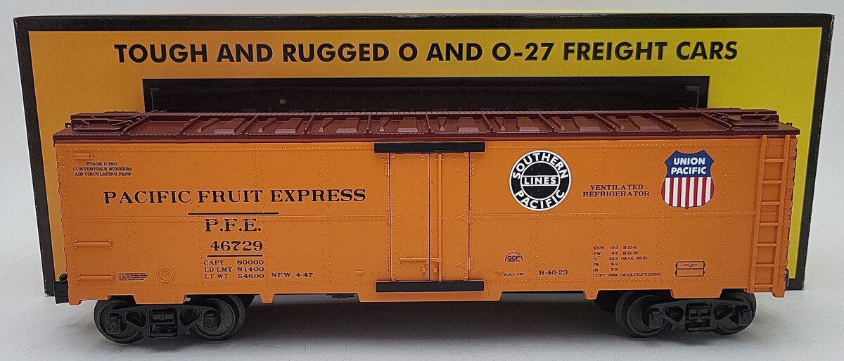 MTH 30-1583D O Gauge Pacific Fruit Express Modern Reefer Car #46729 LN/Box