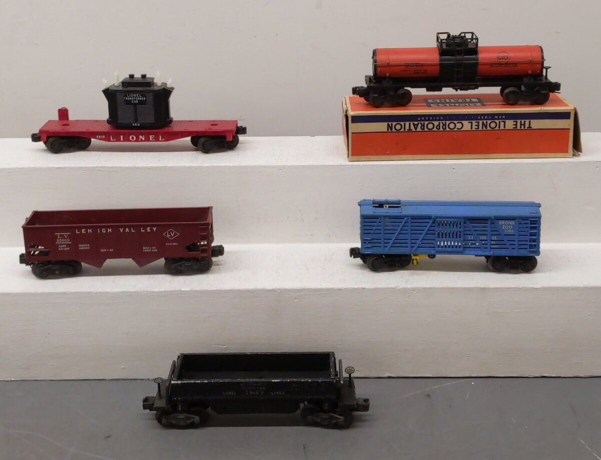 Lionel Vintage O Scale Freight Cars: 6818, 3386, 25000, 6315 [5] VG