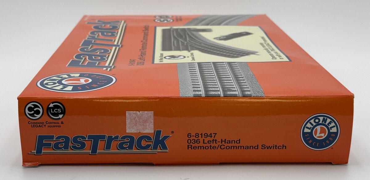 Lionel 6-81947 O-36 Remote Left Hand FasTrack Remote/Command Switch Turnout EX/Box