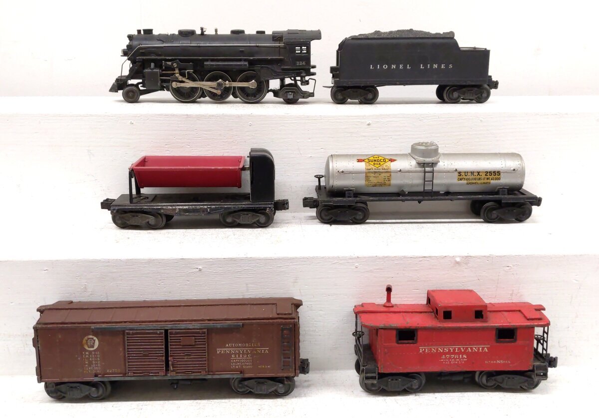 Lionel 2103W Vintage O 224 Freight Set w/2466W,2458,3559,2555,2457 VG
