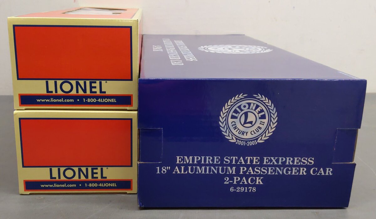 Lionel 6-29178 O Gauge Century Club II Empire State Passenger Set LN/Box