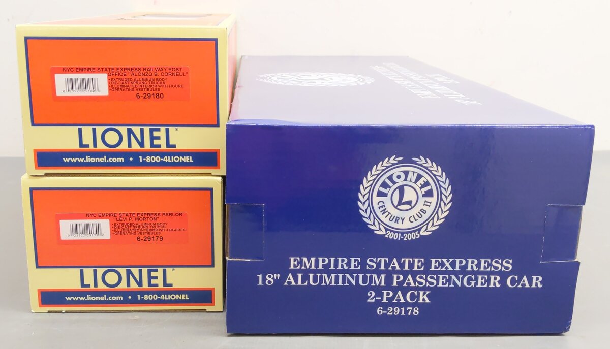 Lionel 6-29178 O Gauge Century Club II Empire State Passenger Set LN/Box