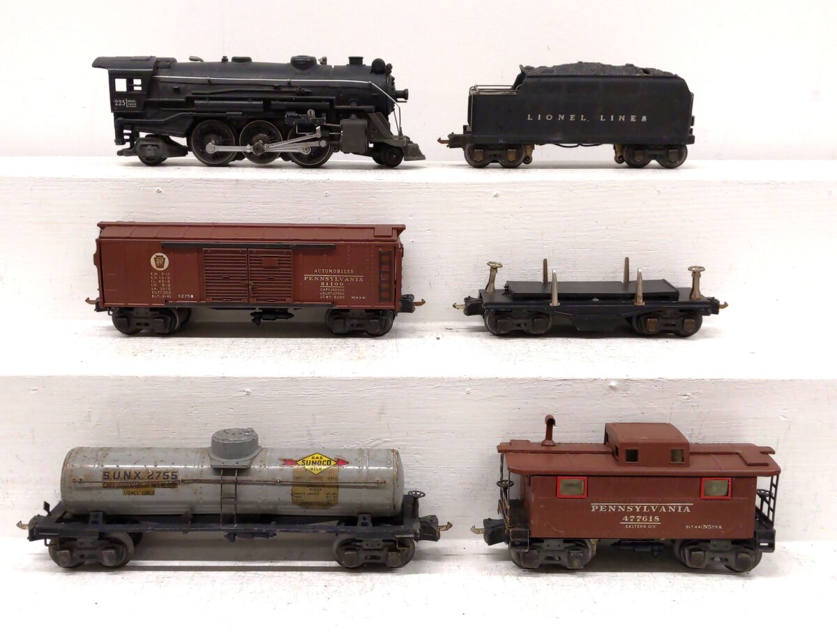 Lionel 847W Vintage O Prewar Steam Set: 225, 2235W, 2758, 2757, 2755, 3651