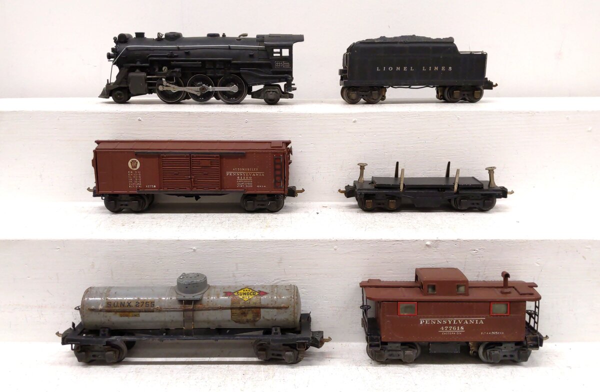 Lionel 847W Vintage O Prewar Steam Set: 225, 2235W, 2758, 2757, 2755, 3651