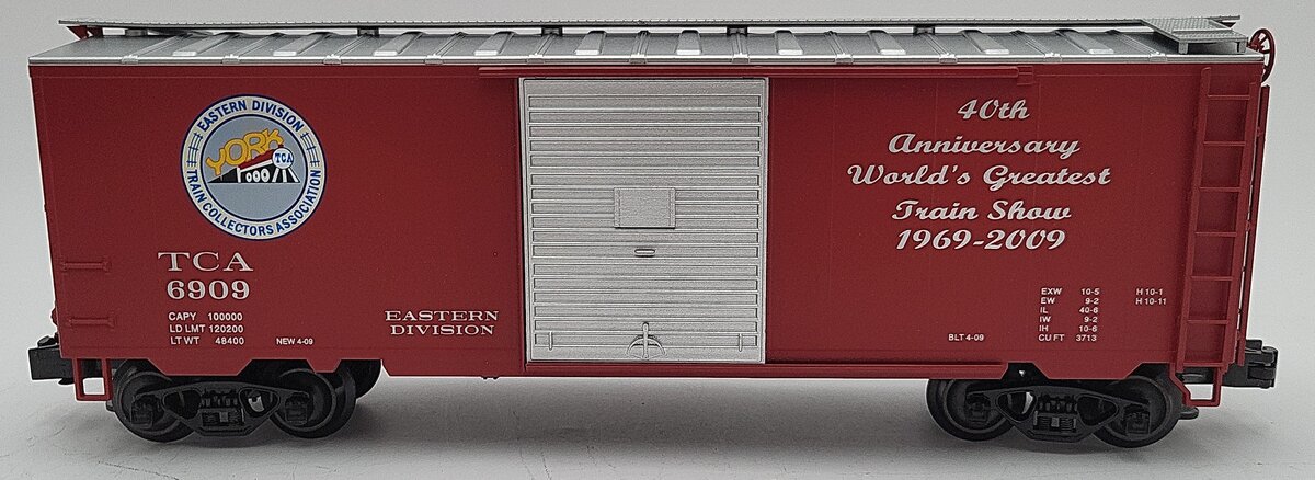 Weaver O Gauge TCA Eastern Division 40th Anniversary PS-1 40' Boxcar #6909 LN/Box