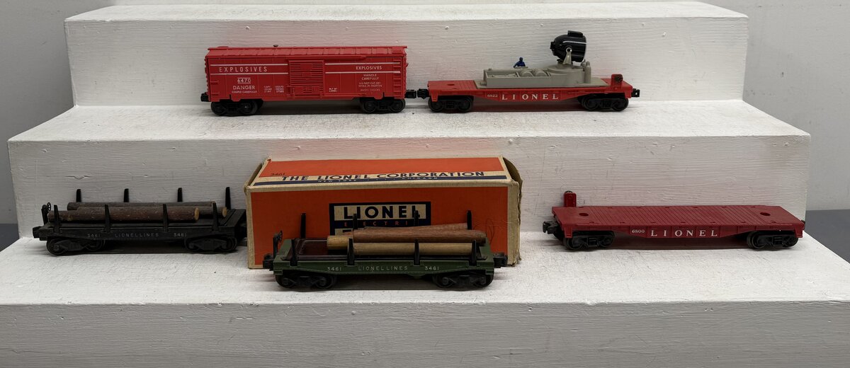 Lionel Vintage O Operating & Freight Cars: 3461, 6470, 6800, 6822 [5] VG