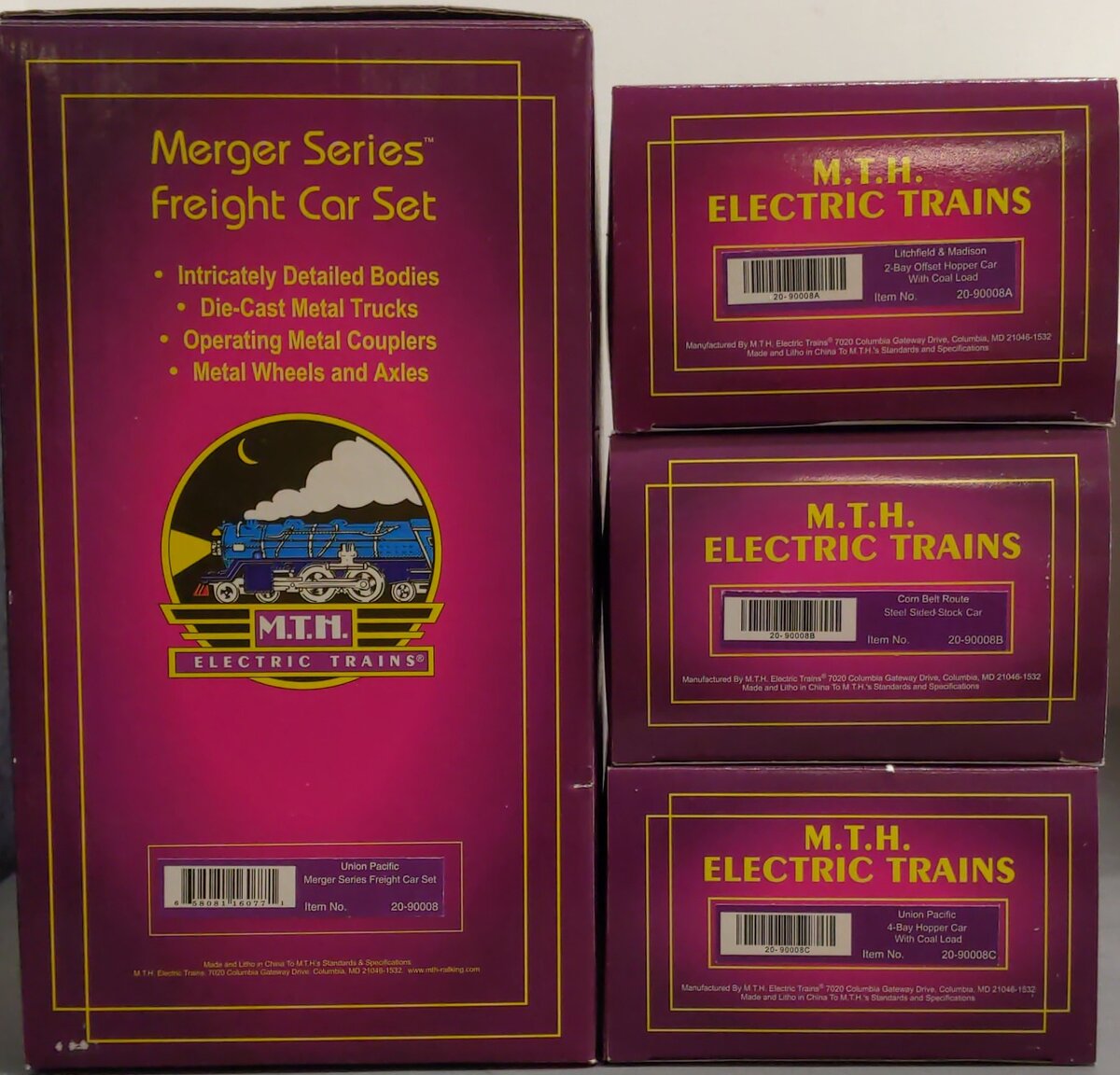 MTH 20-90008 O Union Pacific Merger Series Freight Car Set (Set of 3) VG/Box