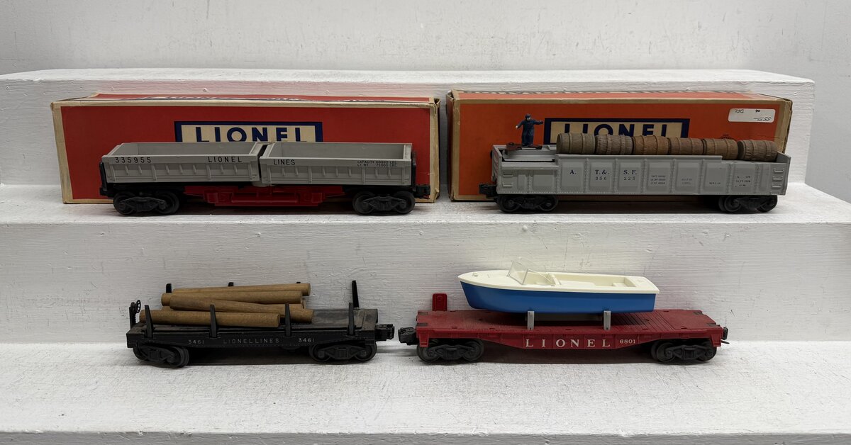 Lionel Vintage O Operating & Freight Cars 3461, 3562, 3359 & 6801 [4] VG