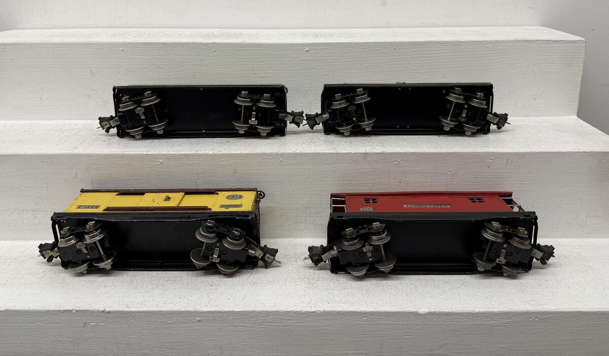 Lionel Vintage O Tinplate Freight Cars: 2812, 2815, 2418 & 2817 [4] VG