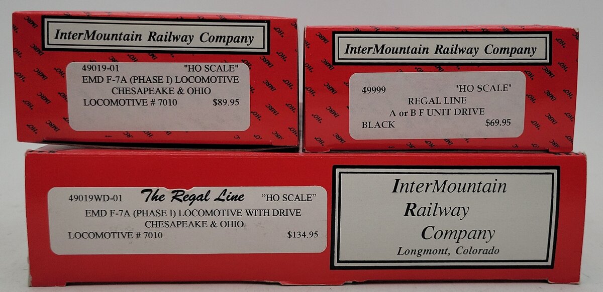 InterMountain 49019WD-01 HO Scale C&O F7A Phase I Diesel Locomotive #7010 VG/Box